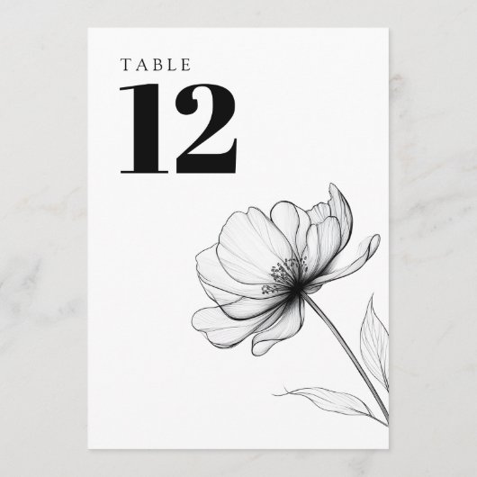 Minimalistisch Moderne Elegante Tischnummer (Rückseite)