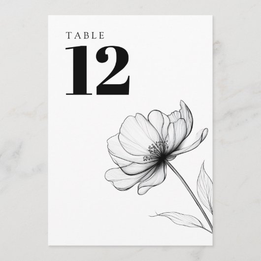 Minimalistisch Moderne Elegante Tischnummer (Vorderseite)