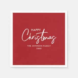 Minimalistisch Moderne Elegante Weihnachtsfamilie Serviette