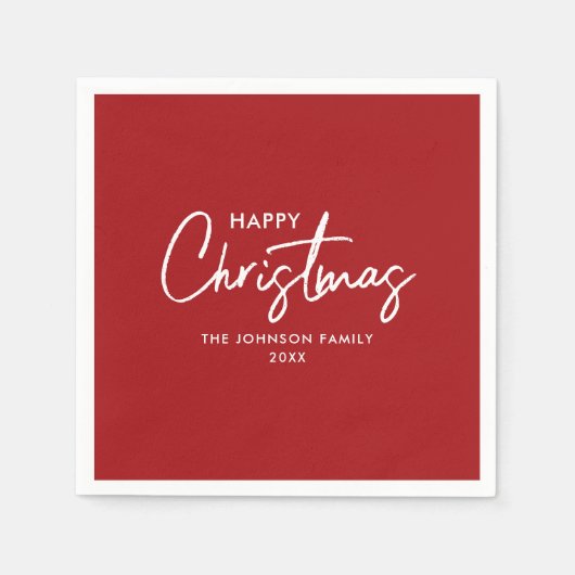Minimalistisch Moderne Elegante Weihnachtsfamilie Serviette (Vorderseite)