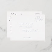 Minimalistisch Moderne Elegante White Silver UAWG Folie Einladungspostkarte (Vorderseite/Rückseite)