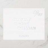 Minimalistisch Moderne Elegante White Silver UAWG Folie Einladungspostkarte (Vorderseite)