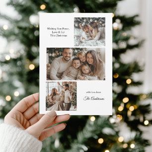Minimalistisch-moderne Familienfoto-Collage Weihna Feiertagskarte
