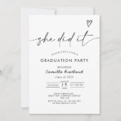 Minimalistisch-Moderne Foto Graduation Party Einladung (Vorderseite)