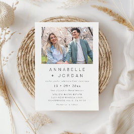 Minimalistisch Moderne Foto Hochzeit Einladung