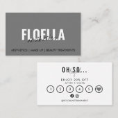 Minimalistisch Moderne Grau-Schönheitspflege Loyal Visitenkarte (Vorne/Hinten)