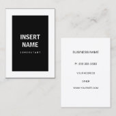 Minimalistisch moderne Grenze Schwarzweiss Visitenkarte (Vorne/Hinten)