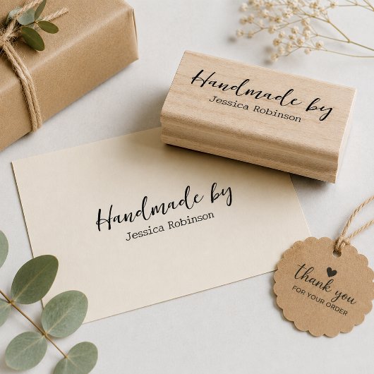 Minimalistisch Moderne Handmade By Custom Gummistempel