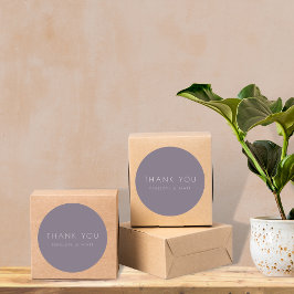 Minimalistisch Moderne Hochzeit Danke Dusty Lila Runder Aufkleber