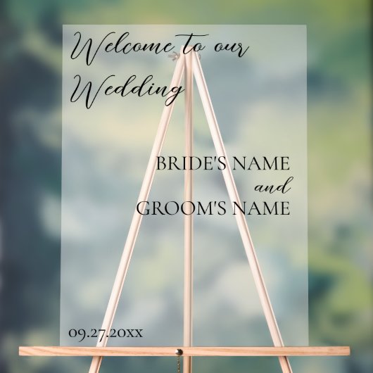 Minimalistisch Moderne Hochzeit Mattiert Acrylschild (Neutral)