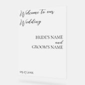 Minimalistisch Moderne Hochzeit Mattiert Acrylschild (Winkel)