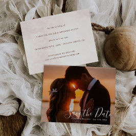 Minimalistisch Moderne Hochzeit Save the Date Einladungspostkarte