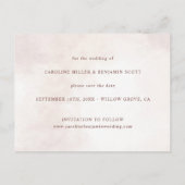 Minimalistisch Moderne Hochzeit Save the Date Einladungspostkarte (Rückseite)