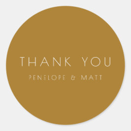 Minimalistisch Moderne Hochzeit Vielen Dank Gold O Runder Aufkleber