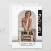 Minimalistisch Moderne Klasse 2023 Abschluss Black Einladung (Vorderseite)