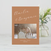 Minimalistisch Moderne Kunst, Dichtung und Musik F Save The Date (Stehend Vorderseite)