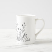 Minimalistisch Moderne Kunst, Dichtung und Musik Porzellantasse (Rechts)