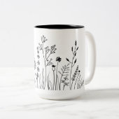 Minimalistisch Moderne Kunst, Dichtung und Musik Zweifarbige Tasse (VorderseiteRechts)