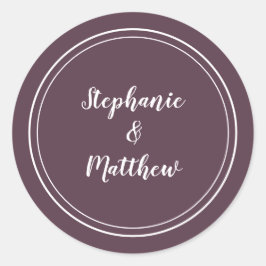 Minimalistisch Moderne Lila Brautbräune Gefallen Runder Aufkleber