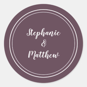Minimalistisch Moderne Lila Brautbräune Gefallen Runder Aufkleber