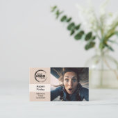 Minimalistisch-moderne Logo-Foto QR-Code-Visitenka Visitenkarte (Stehend Vorderseite)