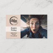 Minimalistisch-moderne Logo-Foto QR-Code-Visitenka Visitenkarte (Vorderseite)