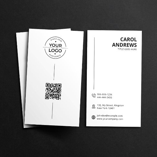 Minimalistisch-moderne Logo- und QR-Code-Visitenka Visitenkarte