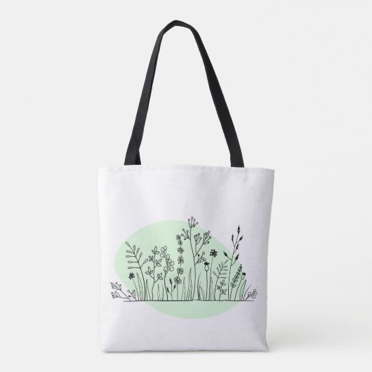 Minimalistisch Moderne moderne botanische Tasche (Rückseite)
