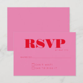 Minimalistisch Moderne Monogram Rosa-Chic-Hochzeit RSVP Karte