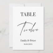 Minimalistisch Moderne Niedliche WEDD ZWÖLFTE Tisc Dankeskarte (Vorderseite)