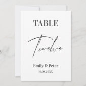 Minimalistisch Moderne Niedliche WEDD ZWÖLFTE Tisc Dankeskarte (Rückseite)