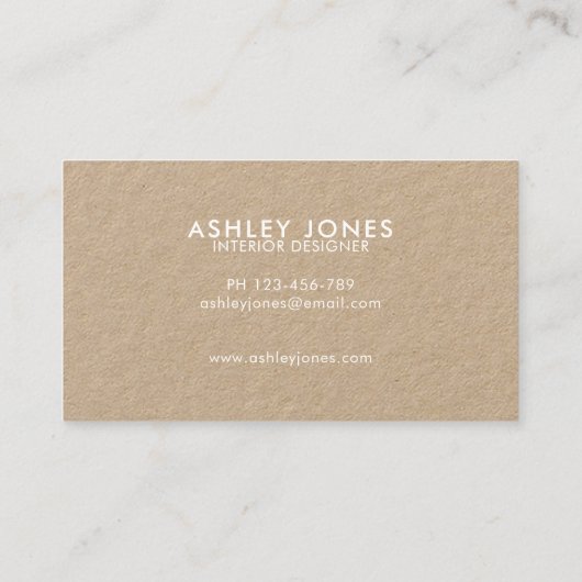 Minimalistisch-moderne QR-Code Kraft-Visitenkarte Visitenkarte (Rückseite)