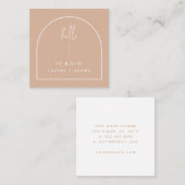 Minimalistisch Moderne rosa Blush Arch Schönheit Quadratische Visitenkarte (Vorne/Hinten)