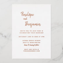 Minimalistisch Moderne Rose Gold und Foto Hochzeit