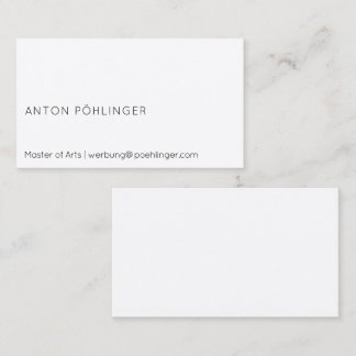 Minimalistisch Moderne Saubere Zweizeilige Typogra Visitenkarte