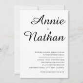 Minimalistisch Moderne Schriftart Schwarz-weiße De Einladung (Vorderseite)