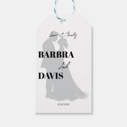 Minimalistisch Moderne Schwarz-Weiß-Silhouette Geschenkanhänger (Vorderseite)