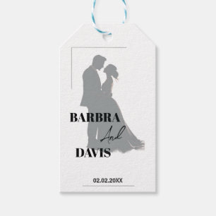 Minimalistisch Moderne Schwarz-Weiß-Silhouette Geschenkanhänger