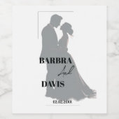 Minimalistisch Moderne Schwarz-Weiß-Silhouette Weinetikett (Einzelnes Label)