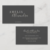 Minimalistisch Moderne Schwarz-weiße, fette Schrif Visitenkarte (Vorne/Hinten)