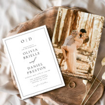 Minimalistisch Moderne Schwarz-weiße Foto Hochzeit