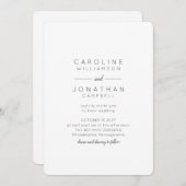 Minimalistisch Moderne Schwarz-weiße Hochzeit Einladung (Vorne/Hinten)