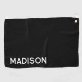 Minimalistisch Moderne Schwarz-weiße Personalisier Golfhandtuch (Horizontal)