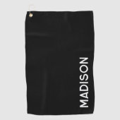Minimalistisch Moderne Schwarz-weiße Personalisier Golfhandtuch (Vorderseite)
