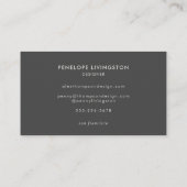 Minimalistisch Moderne Schwarz-weiße Skripttypogra Visitenkarte (Rückseite)