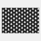 Minimalistisch Moderne Schwarz-weiße Weihnachtsbäu Geschenkpapier Set (Vorderseite)