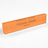 Minimalistisch-moderne Script-Kalligrafie Orange Namensplakette