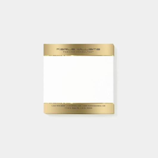Minimalistisch Moderne Shiny-Imitate Gold Post-it Klebezettel (Vorderseite)