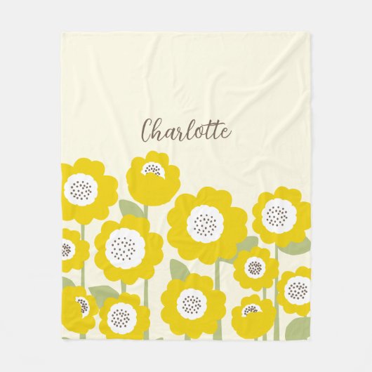 Minimalistisch Moderne Sonnenblume Minimaler Indiv Fleecedecke (Vorderseite)