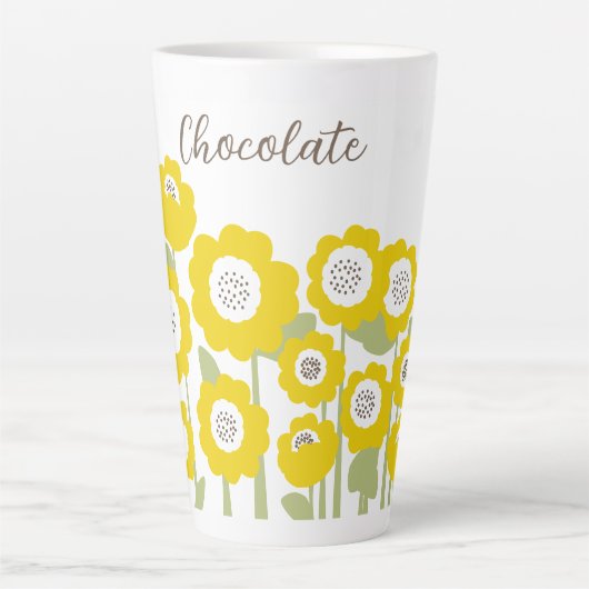 Minimalistisch Moderne Sonnenblume Minimaler Indiv Milchtasse (Vorderseite)